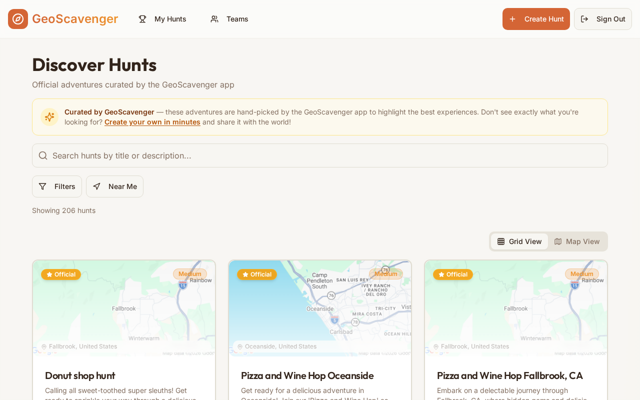 Geoscavenger screen
