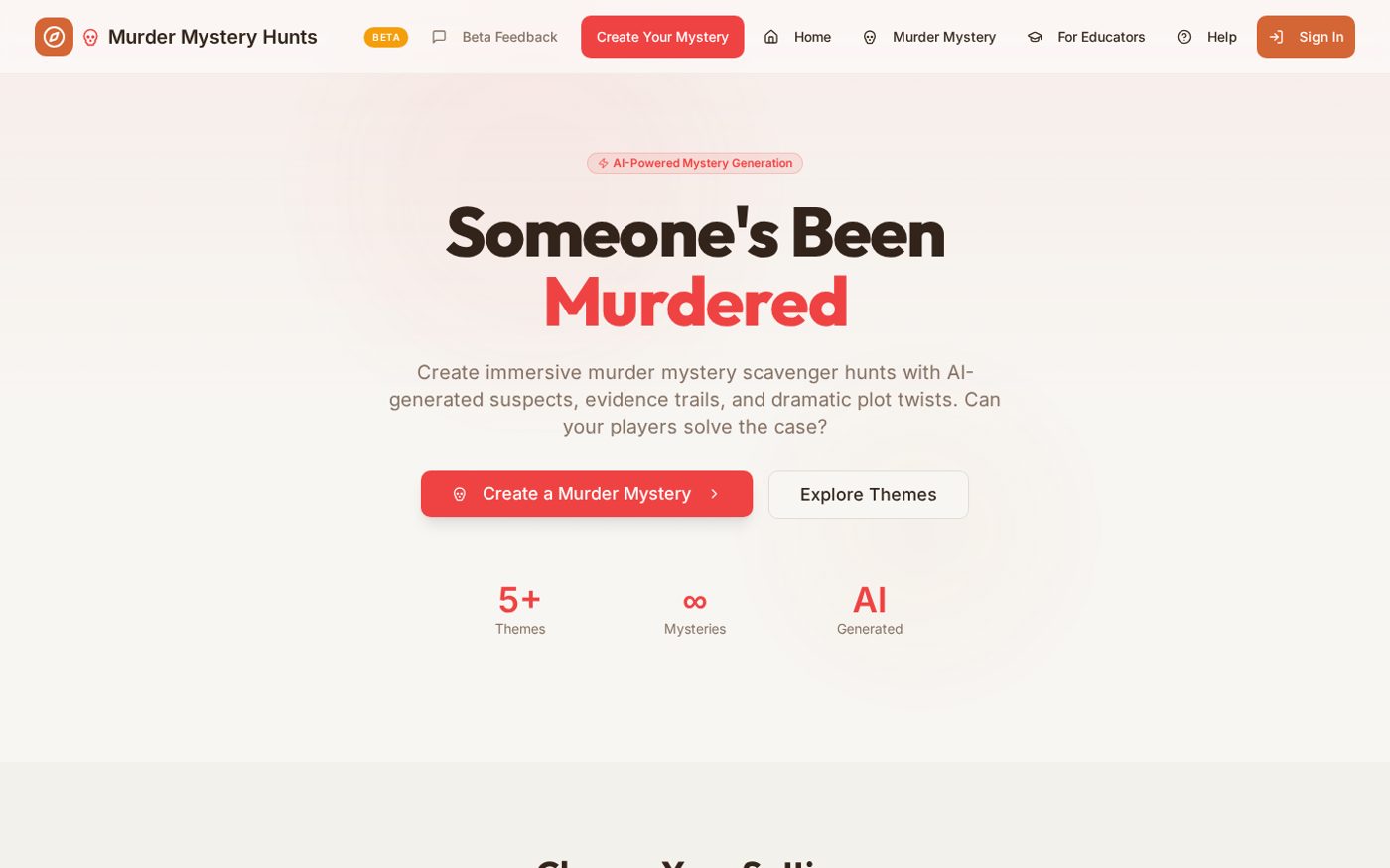 Murder mystery mode with AI-generated suspects