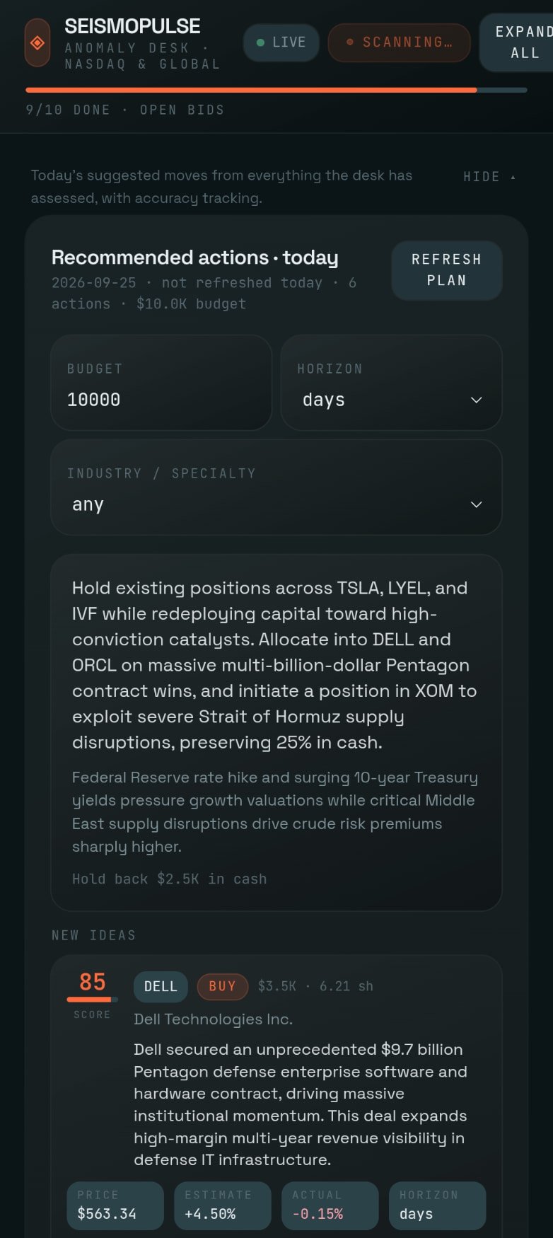 Market Pulse Watch screen