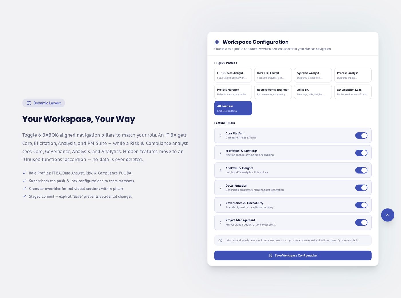 Workspace setup by role profile